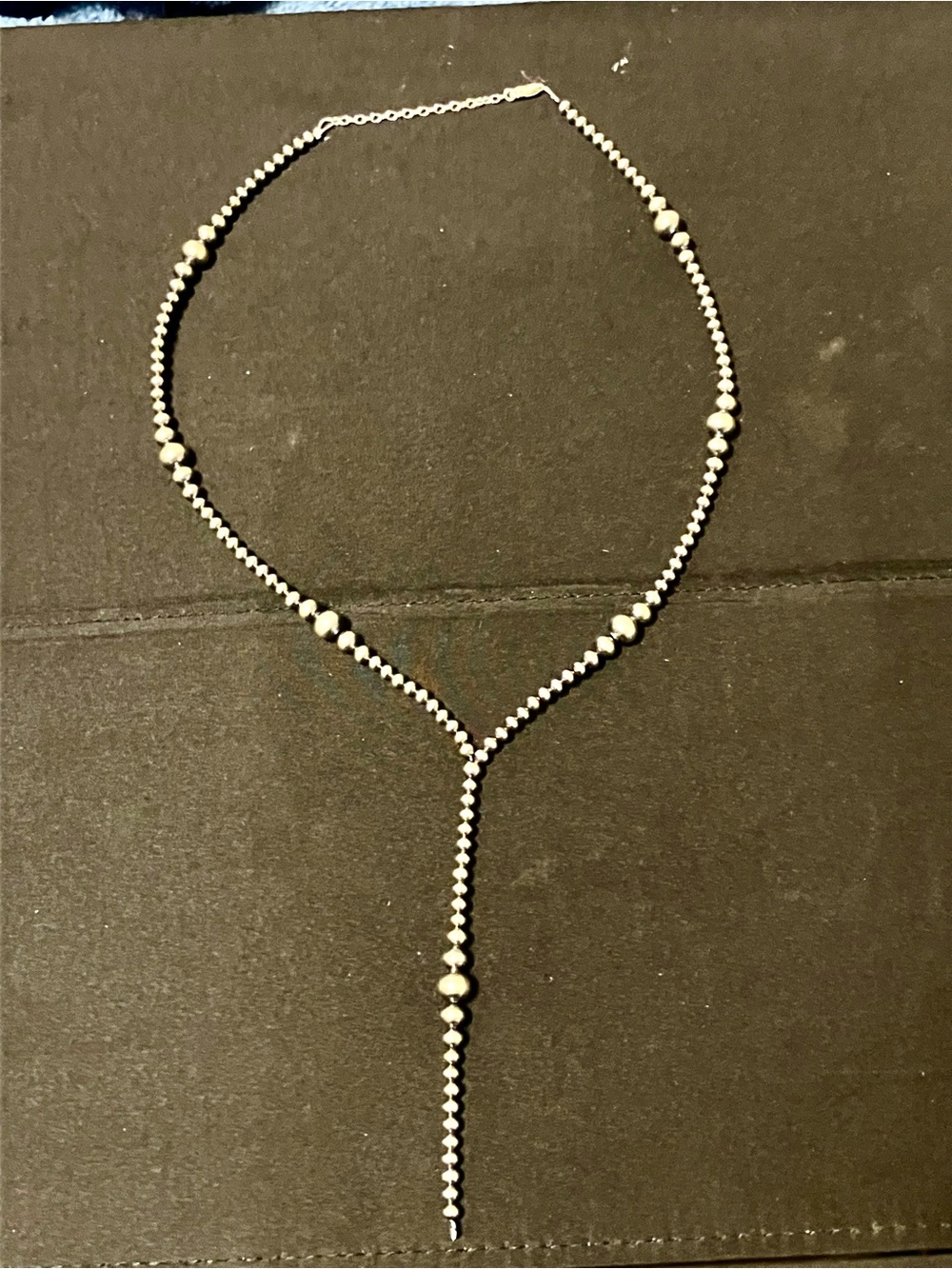 NAVAJO STYLE STERLING PEARL Y-NECKLACE SOUTHWESTERN
